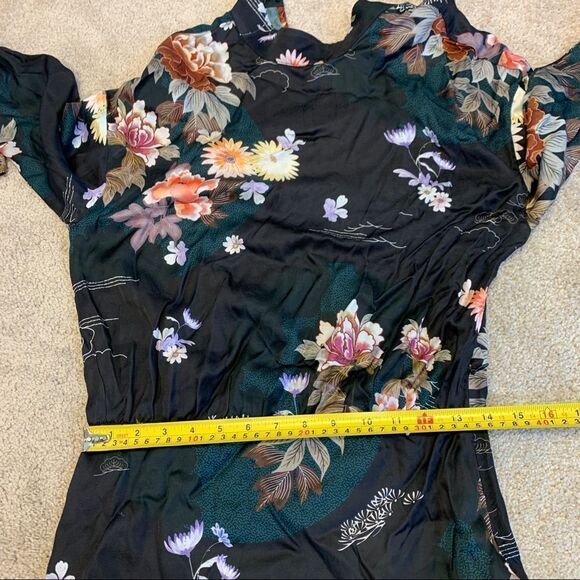 Zara Black long sleeve floral Camila minidress Sz XS NWT - Picture 7 of 10